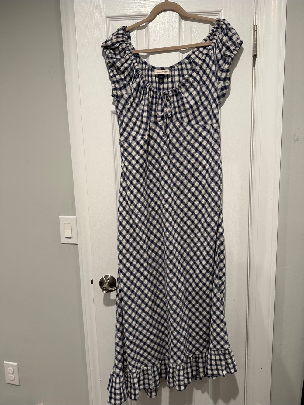 Universal Thread Navy and White Gingham Maxi Dress
